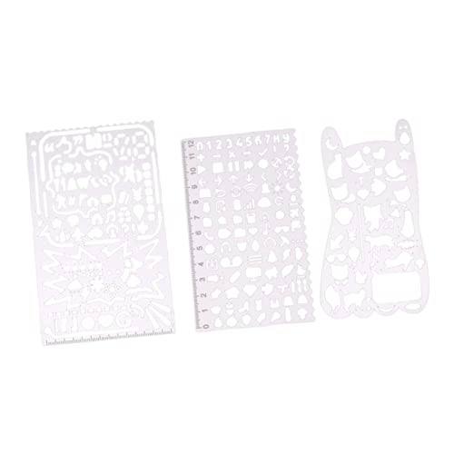 NUOBESTY 3 Stk Lineal mit Hohlmuster aus Edelstahl Aufkleber gepunktet scrapbook schablonen scrapbooking zubehör Schablonen für Scrapbooking-Graffiti Kunst Schablone Edelstahl 304 Silver von NUOBESTY