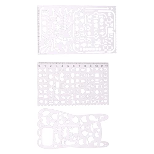 NUOBESTY 3 Stk Lineal mit Hohlmuster aus Edelstahl Beschriftungsschablonen Herrscher Punkt scrapbook schablonen scrapbooking zubehör Malschablone dekorative Schablonen Edelstahl 304 Silver von NUOBESTY