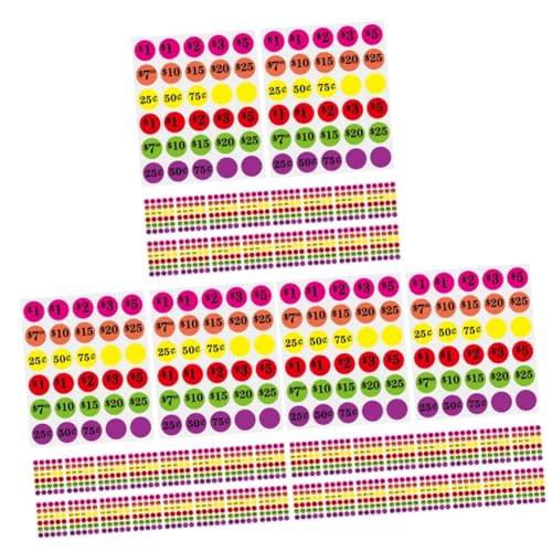 NUOBESTY 3 Stück 6 Preisschild Aufkleber Punktaufkleber Rundes Etikett Garagenetiketten Rubbelaufkleber Leerer Aufkleber Preisschilder Aufkleber Für Küchenetiketten Flohmarkt Einzelhandel von NUOBESTY