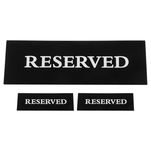 NUOBESTY 3 Stück Schwarze Reserviert-schilder Für Tische, Restaurant-tisch, Reserviertes Zubehör, Gäste-reservierungsschilder, Wiederverwendbares Acryl-schild, Tisch-platzschild, von NUOBESTY