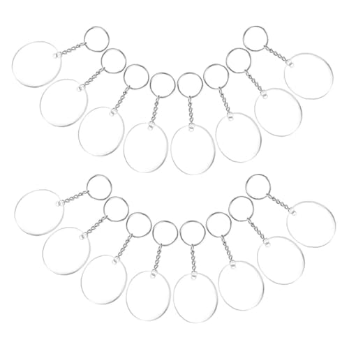 NUOBESTY 30 Sätze Schlüsselanhänger Aus Acryl Rohlinge Für Schlüsselringe Runde Schlüsselanhänger-rohlinge Quaste Leerzeichen Transparente Kreisscheiben Schlüsselrohlinge Schlüssel Liefert von NUOBESTY