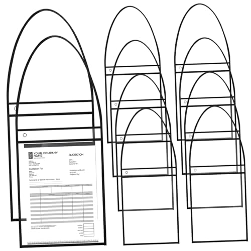 NUOBESTY 30 Stk Hängender Tickethalter Kartenhülle Lagerregalrolle Ticketinhaber Token aufbewahrungstaschen büromaterial Restaurantkartenhalterstreifen trocken abwischbare Taschen PVC Black von NUOBESTY