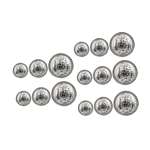 NUOBESTY 30St Metallknöpfe Nieten Mantelknopf aus Baumwolle Windschutzknopf Strasssteine antike Knöpfe mantelknöpfe hemdknöpfe Jackenknöpfe Kostüm Metallknopf DIY-Taste Zinklegierung Silver von NUOBESTY