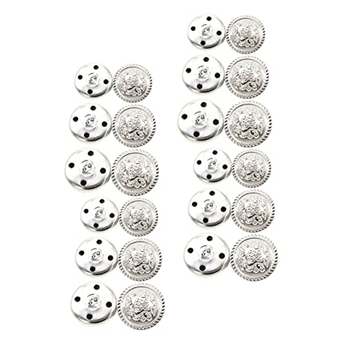 NUOBESTY 30St Runde Messingknöpfe leere Knopfnadeln Clip-Herstellungsset Nieten geldgeschenke weihnachten kundengeschenke weihnachten hosenbügel DIY-Knöpfe All-Match-Tasten Kupfer Silver von NUOBESTY