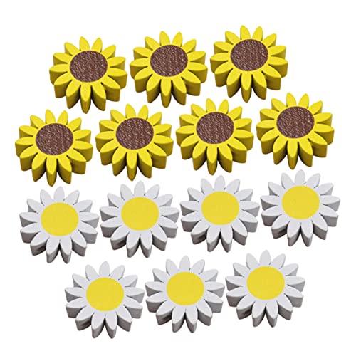 NUOBESTY 30st Sonnenblumen-holzperlen Gelbe Blütenperlen Schmuck Handwerk Perlen Charms-perlen Sonnenblumenperlen Schmuckherstellung Aus Perlen Sonnenblumen Lose Perlen Blütenförmige Perlen von NUOBESTY