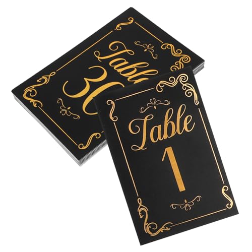 NUOBESTY 31st Hochzeitstischetiketten Tischnummer Steht Empfangstischkarten Tischnummernschild 1-30 Tischnummern Tischnamenhalter Hochzeitszahlen Für Tischkarten Geschenktisch Papier Black von NUOBESTY