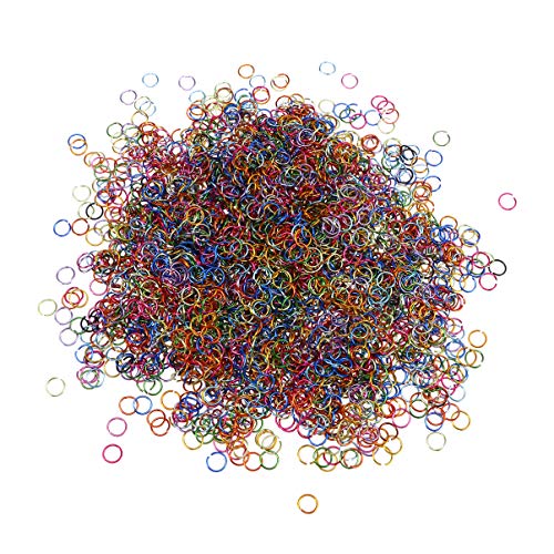 NUOBESTY Basteln Schmuckherstellung 3200 Stück Aluminium-biegeringe Bunte Offene Verbindungsstücke Schmuckzubehör von NUOBESTY