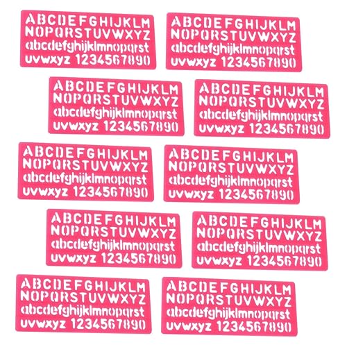 NUOBESTY Zeichenschablonen für Jungen und Mädchen 32-teiliges Alphabet-vorlagen-Set Wiederverwendbar Löschbar Zeichenblock Malschablonen-Set Aus Kunststoff von NUOBESTY