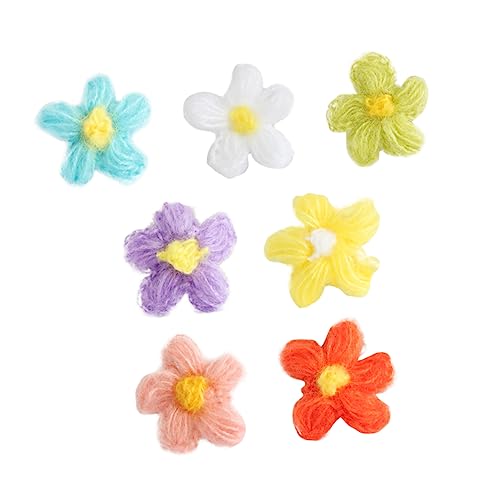 NUOBESTY 35 Stk kleine Blumenaccessoires zarte Kleiderflicken Rosenflecken für Kleidung Retro- Lametta Fransen packetbandrollen decals Blumenbeete nähen dekorative Patches Garn von NUOBESTY