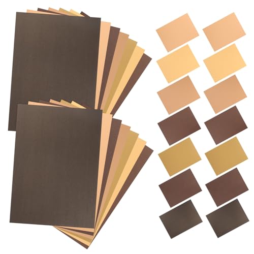 NUOBESTY 35 Stück Braune Perlmutt Grußkarte Origami Materialien Karte Stock Photography Kit Farbiger Karton Handwerk DIY Materialien Dickes Kartonpapier von NUOBESTY