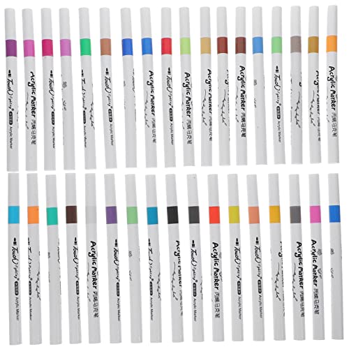 NUOBESTY 36St Acrylmarker acrylic pen schreibkladde glasstift color pencils wax pen marked Scrapbook-Acrylstifte Scrapbook-Marker mit Acrylfarbe Farbmarker Acrylstift für Erwachsene Plastik von NUOBESTY