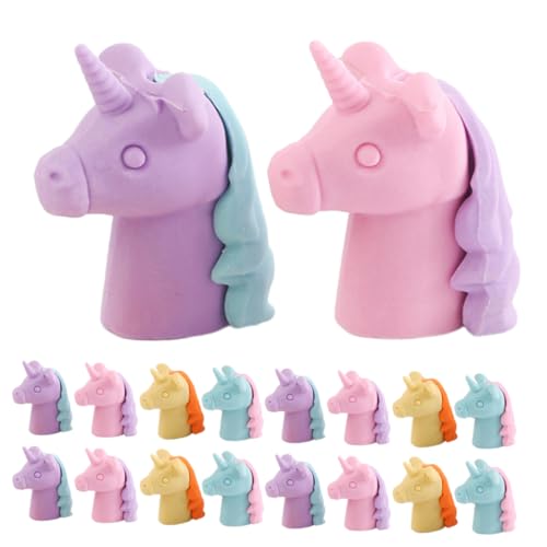 NUOBESTY 36St Radiergummi erasers for Einhorn Schulmaterial Einhornstifte Bleistiftaufsatz 3D-Radierer Einhorn-Artikel schreibtisch haustiere für kinder klassenzimmer von NUOBESTY