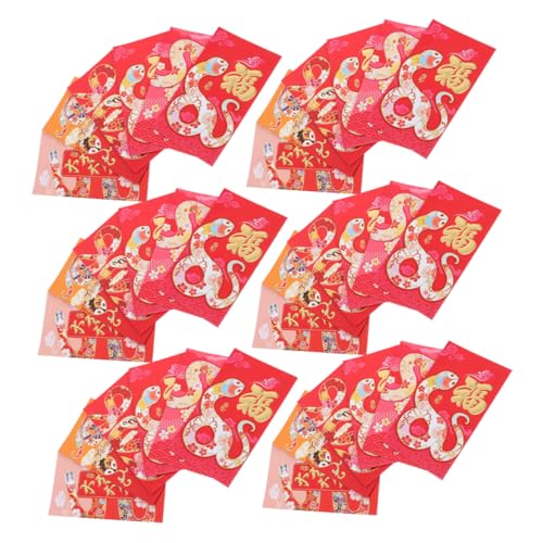 NUOBESTY 36st Schlangen-sternzeichen-glückssiegel Geldumschläge Zum Sparen Von Bargeld Hochzeitsumschläge Neujahrs-hong-bao-paket Geldpakete Chinesische Neujahrsgeldumschläge Papier Rot von NUOBESTY