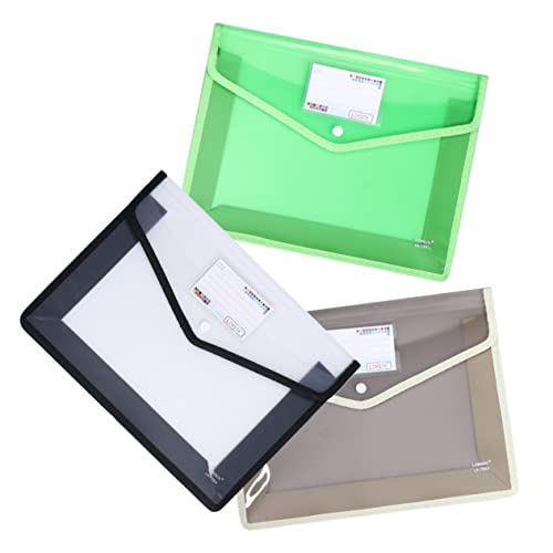 NUOBESTY 3St A4 wasserdichte Aktentasche Kippschalter Dokumentenumschlag-Organizer Dateiordner dokumentenmappe document folder briefumschläge Dokumentenorganisator PVC von NUOBESTY