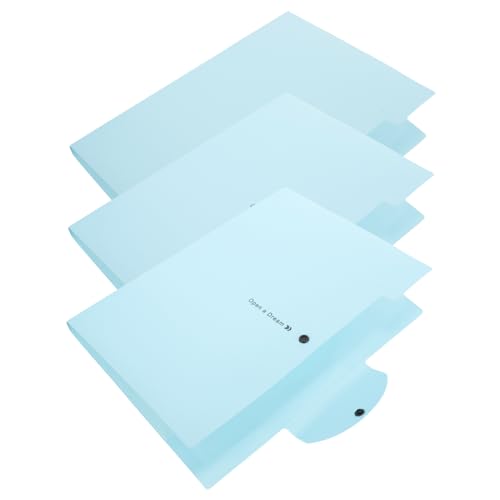 NUOBESTY 3St Aktenordner büro organisation büroorganisation aktentresor büro materialien Dokumentensicherheit Bürobedarf blauer Ordner Papierordner Aktentasche aus Papier Aktenhalter Blue von NUOBESTY