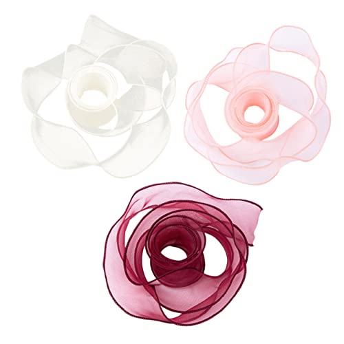 NUOBESTY 3St Blumenwickelband verdrahtetes Band Linie Sackleinenband Kuchen Topper geflochtene Angelschnur seidenband ribbon Festliche Dekoration Schleifenband selber machen Paketband Garn von NUOBESTY