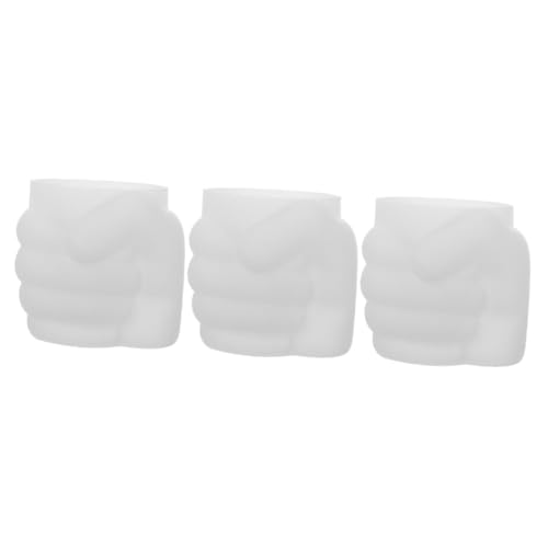 NUOBESTY 3St Faustform blumengesteck blumenstecker silikongießform Gießform für kleine Vasen mold Vasenformen Stifthalterform Pflanzenhalterform Pflanzer Schimmel Silikonform Kieselgel Weiß von NUOBESTY