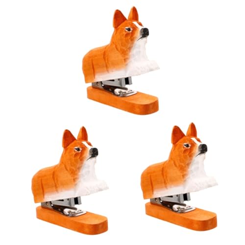 NUOBESTY 3St Holzhefter büro deko tiere holzwerkzeug holz deko Tierdekor Tierstatue aus Holz wiederverwendbarer Papierhefter Hefter klein lustiges Briefpapier Hefter aus Holz Buchhefter von NUOBESTY