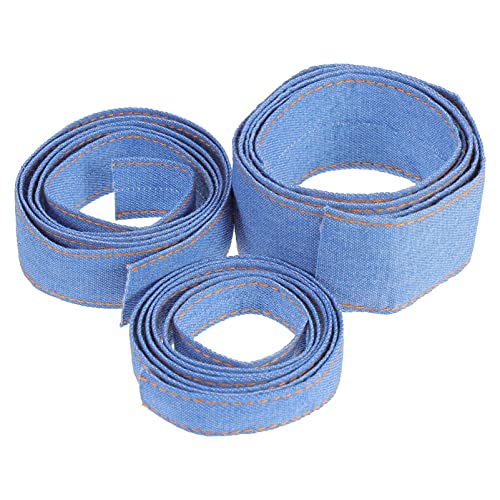 NUOBESTY 3St Jeansstreifen Stoffschere Denim-Patches Spitzenband Baumwolle trimmen grünes Band bastelkasten bastel materialien Haarschmuck DIY Band zum Basteln Material für Haarschmuck Blue von NUOBESTY