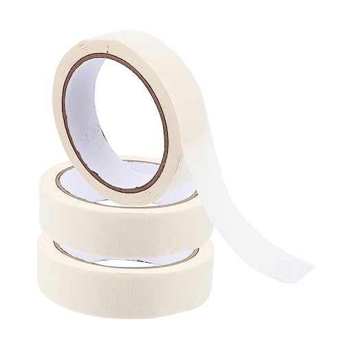 NUOBESTY 3St Malerband Papier Klebeband farbiges Klebeband Kunstband Klebstoff farbiges Band bodenmarkierungsband washi-tape aufkleber Abdeckband zum Lackieren Kunstpapierbänder Beige von NUOBESTY