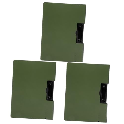 NUOBESTY 3St Mappe Zwischenablage Klemmbretter Klemmbretthalter Planke Klappbares Klemmbrett write board clipboard cartape schreibtafel Büroklammer Schreibunterlage Plastik Dark Green von NUOBESTY