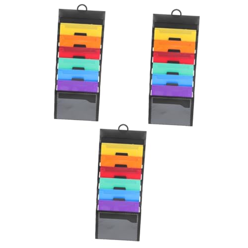 NUOBESTY 3St Regenbogen-Akkordeontasche hängender Aktenständer Einheit Lagerung Tür Garage kühlkorb einkaufskorb storage baskets Kunststoffmappen mit Taschen Ordner erweitern Plastik Black von NUOBESTY