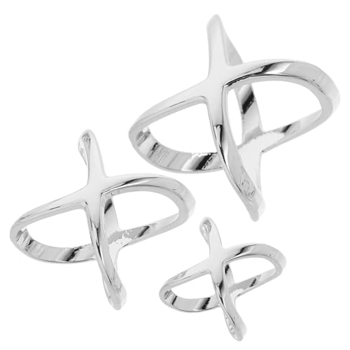 NUOBESTY 3St Schalring Seidenschals mit Nadeln und Schalschnallen verstellbare Daumenringe für Damen christliche Ringe für Frauen Schal Ringschnalle Schal Ringe Stift Legierung Silver von NUOBESTY