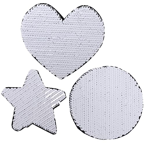 NUOBESTY 3St Sublimations-Stoffaufkleber benutzerdefinierte Patches Zubehör Abziehbilder zum Basteln Flicken für Hosen handmade aufnäher bügel Patch zum Reparieren Kleiderflicken Weiß von NUOBESTY