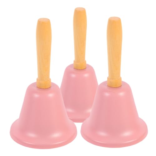 NUOBESTY 3pcs Hand Glocke Klingeln Glocke Mit Griff Abendessen Glocke Anruf Glocke Service Glocke Für Ältere Glocke Für Klassenzimmer Weihnachten Haustiere Rosa von NUOBESTY