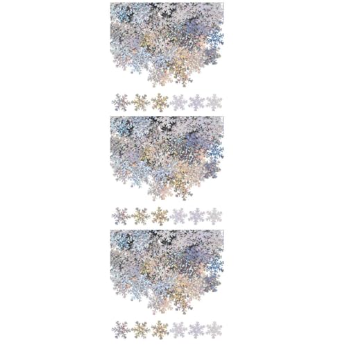 NUOBESTY 3st Dekorationsmaterialien Mit Pailletten Weihnachtstisch Konfetti Feiertagskonfetti Konfetti Weihnachten Schneeflocke Pailletten Glitzerndes Konfetti Schneeflocken Silver Plastik von NUOBESTY