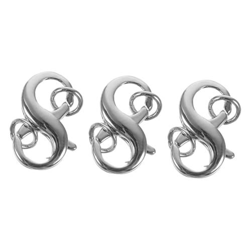 NUOBESTY 3st Hummerschere Schlüsselanhänger-zubehör Schnallen Für Halskette Schlüsselanhänger Haken Clips Diy Schmuckherstellungsmaterial Schmuck Verschluss Karabinerhaken Silver Kupfer von NUOBESTY