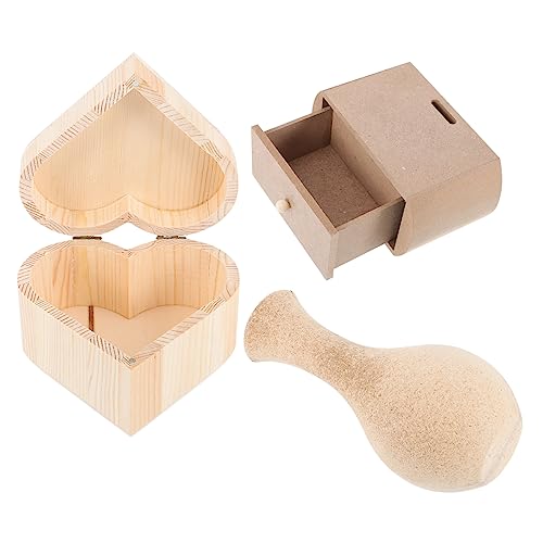 NUOBESTY 3st Schmuckschatulle Aus Holz Kaktus-töpfe Joyero Para Mujer Vasen Für Zu Hause Schminktisch-dekor Schmuck-schatz-organizer Heimdekoration Schmuckkästchen Für Damen Kinder Dekor von NUOBESTY