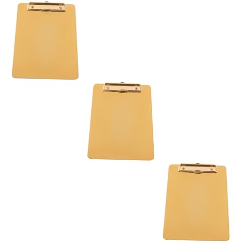 NUOBESTY 3st Schreibplatte Papierhalter Für Schreibtisch Zwischenablageordner Datei Ordner Board Dokumentensortierordner Tafel A4 Datei Zwischenablagen Dateiordner Schulbedarf Golden von NUOBESTY