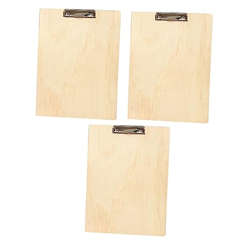 NUOBESTY 3st Skizzenblock Zeichenbrett Reißbrett Profilclip Hartfaserplatte Skizzentafel Zeichnen A4 Klemmbrett Hartfaserplatten Lackieren Zwischenablage Standard-clip Büro-klemmbrett Holz von NUOBESTY