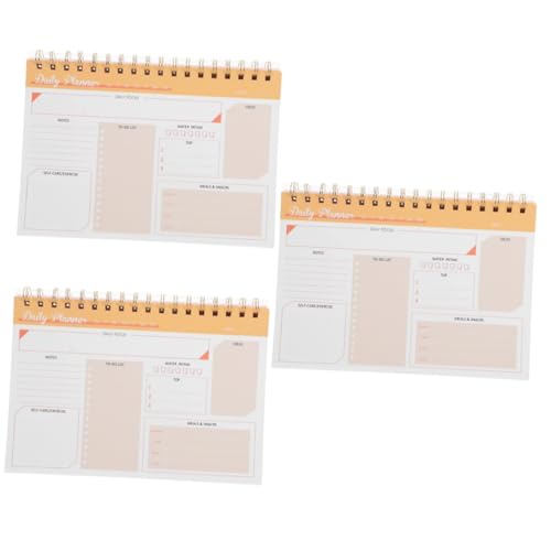 NUOBESTY 3st Tagesplaner Essensplanbuch Whiteboard-kalender Monatsplaner Schulagenda Agenda Notizblock Wochenplaner Whiteboard Essensplaner Planer-aufkleber Schreibwaren Budget Orange Eisen von NUOBESTY