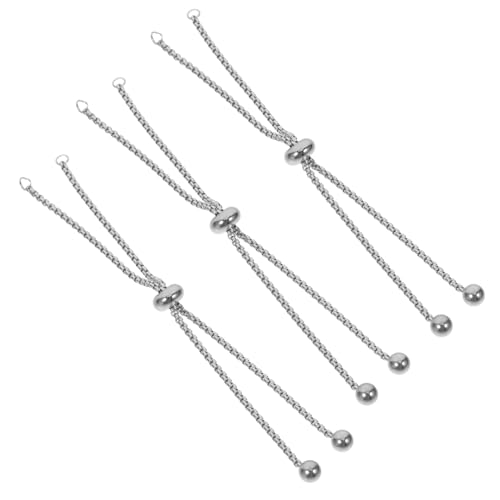 NUOBESTY 3st Verstellbares Schmuckzubehör Kettenschmuckverlängerungen Ketten Zur Herstellung Von Armbändern Ketten Und Armbänder Zur Schmuckherstellung Perlenkette Rostfreier Stahl Silver von NUOBESTY