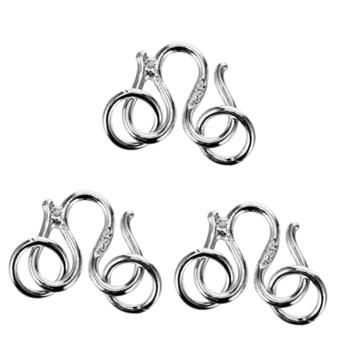 NUOBESTY 3st W-schnalle Aus Sterlingsilber Halskette Diy-verschlüsse Schnallenverschlüsse Für Halsketten Schmuckverlängerung Selber Machen Schmuck Verschluss Armband Zubehör Silver Silber- von NUOBESTY