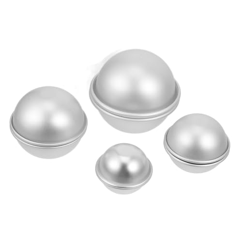 NUOBESTY 4 Paare Form Für Badesalzkugeln Halbe Kugeltorte Kuchenform Kugel Halbkugelpfannen Aus Aluminium Wannen Halbkugel-kuchenformen Badeformen Mini-kuchenform Silver Aluminiumlegierung von NUOBESTY