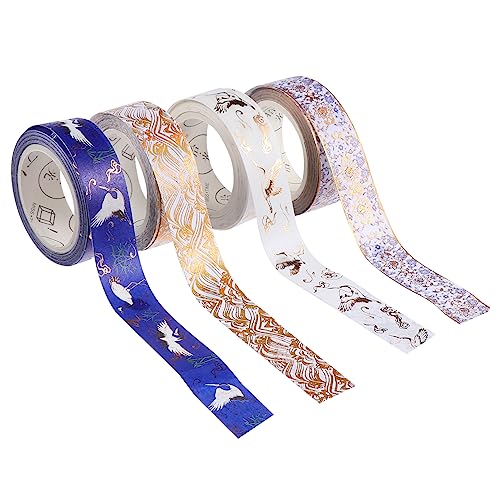 NUOBESTY 4 Rollen Heißpräge-Washi-Tape Nachfüllungen retro Markieren Markierungen Blau the washi tape farbiges klebeband aufkleber Washi-Klebeband dekoratives klebeband selber machen Papier von NUOBESTY