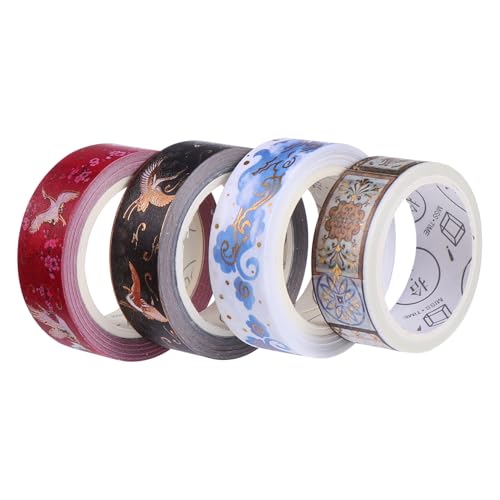 NUOBESTY 4 Rollen Heißpräge-washi-tape Washi Tape Abkleben Geschenkverpackungsband Washi Tape Aus Goldfolie Washi-klebeband Dekoratives Klebeband Selber Machen Tagebuch-dekorband Papier von NUOBESTY