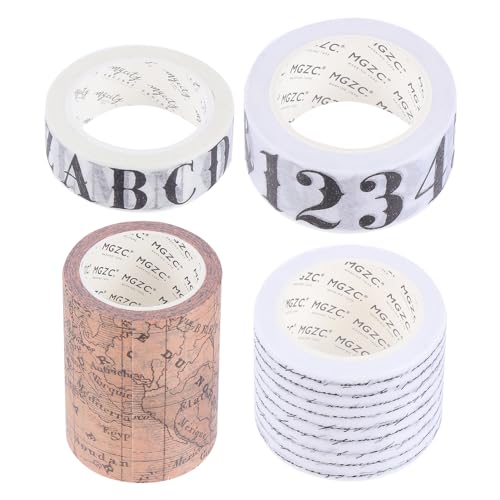 NUOBESTY 4 Rollen Washi-Tape Papier Klebeband retro Scrapbook-Klebstoffe reflektierendes Band Aufkleber Filzband the washi tape geschenkverpackung Notebook-Klebeband dekoratives Papierband von NUOBESTY