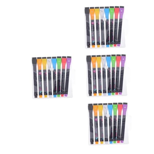 NUOBESTY 4 Sätze 4 Sets Löschbarer Lampenstift Gelbe Textmarker Whiteboard Radierer Löschbare Textmarker Whiteboard Radierer Schwarze Trocken Abwischbare Marker Gelbe 8 Stück * 4 von NUOBESTY