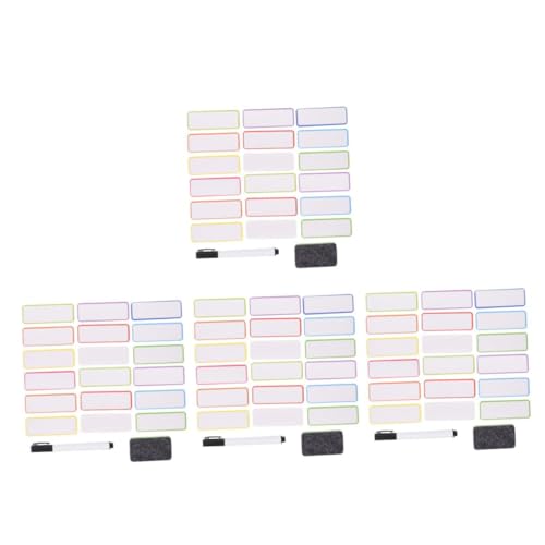 NUOBESTY 4 Sätze 4 Sets Magnetetiketten Für Schließfächer Trocken Abwischbare Haftnotizen Magnetstreifen Mini Whiteboard Magnetisches Namensschild Trocken Abwischbare 60 Stück * 4 von NUOBESTY