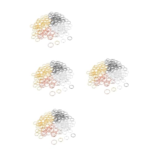 NUOBESTY 4 Sätze 4 Sets Schlüsselanhänger Zubehör Schlüsselanhänger Der Ring Geteilter Ring Kleine Doppelte Offene Biegeringe Schlüsselanhänger Silberkette 170 Stück * 4 von NUOBESTY