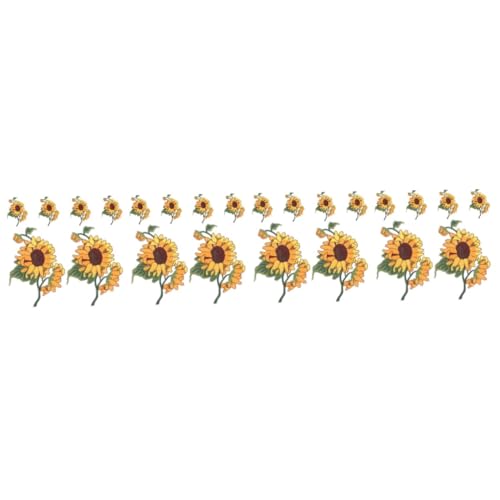 NUOBESTY 4 Sätze Applikationen Blumenmuster Aufnäher Zum Aufbügeln Für Kleidung Flicken Für Kleidung Blumenflecken Aufbügeln Flicken Für Hosen Stickereiflecken Vlies Yellow 6 Stück * 4 von NUOBESTY