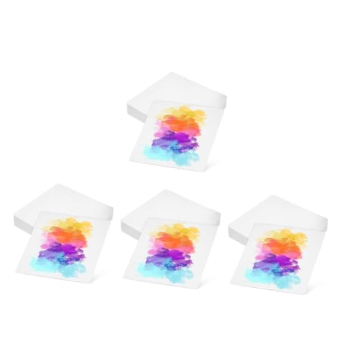 NUOBESTY 4 Sätze Aquarellpapier Zeichenpapier Malpapier Für Kinder Leere Aquarellkarten Papier Zum Malen Von Kindern Kartonpapier Papier Für Die Aquarellmalerei Weiß 50 Stück * 4 von NUOBESTY