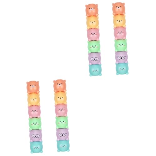 NUOBESTY 4 Sätze Bear Textmarker schreibkladde kinder stifte geburtstagsmitgebsl wachsmalstifte Kunstmarker multifunktionaler Markierstift Tragbarer Scrapbook-Marker Plastik von NUOBESTY