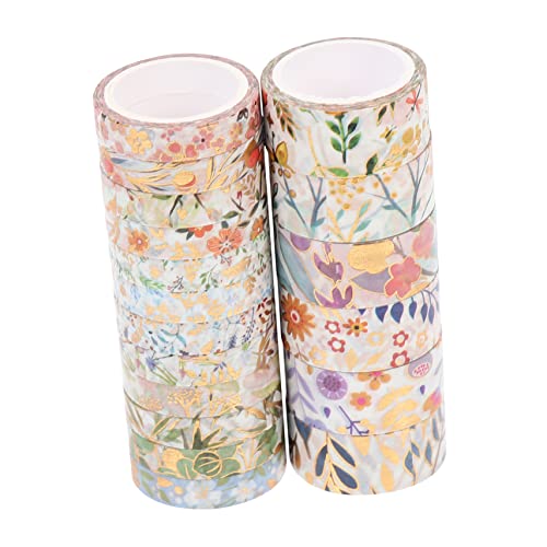 NUOBESTY 4 Sätze Blumen Und Washi Tape Scrapbook-diy-klebebänder Aufkleber Ästhetisch Gaffers Tape Abziehbilder Zum Basteln Plakatband Montageband Japanisches Papier 18 Rollen * 4 von NUOBESTY