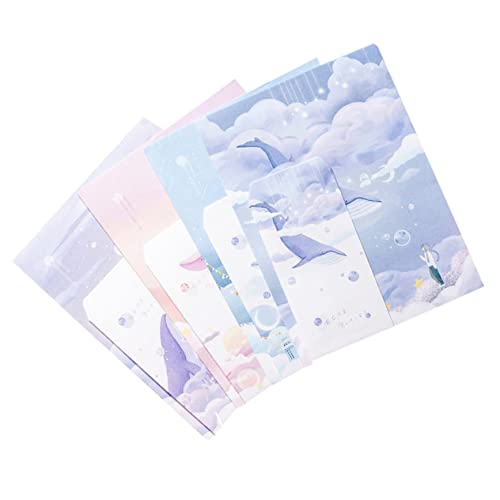 NUOBESTY 4 Sätze Briefpapier-set Stifthalter Für Den Schreibtisch Schreibpapier Briefumschlag Geschenkpapier Stationär Einfaches Briefpapier Aquarellpapier Colorful 100 g Plastikpapier von NUOBESTY