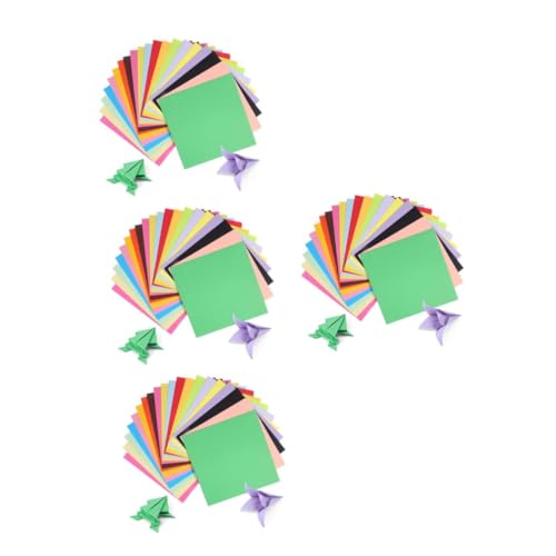 NUOBESTY 4 Sätze Buntes Origami Pastellpapier Zum Basteln Origami-papier in Verschiedenen Farben Quadratisches Papier Bunte Origami-papiere Dicker Karton Origami-kit Zellstoff 200 Stück * 4 von NUOBESTY